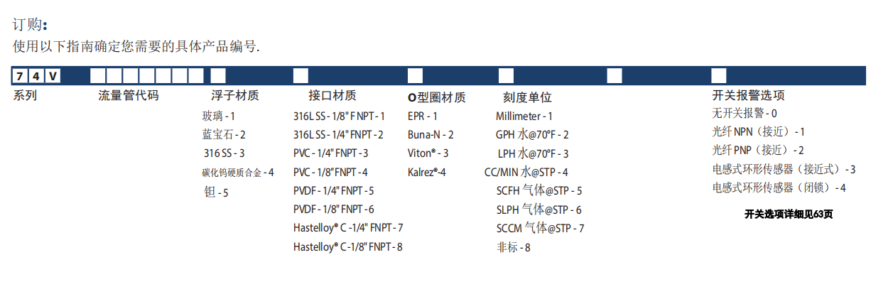 KING玻璃轉(zhuǎn)子流量計7440系列參數(shù)