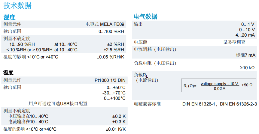 蓋加美Galltec+mela D系列 DK風(fēng)管型 溫濕度變送器參數(shù)